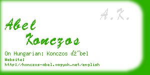 abel konczos business card